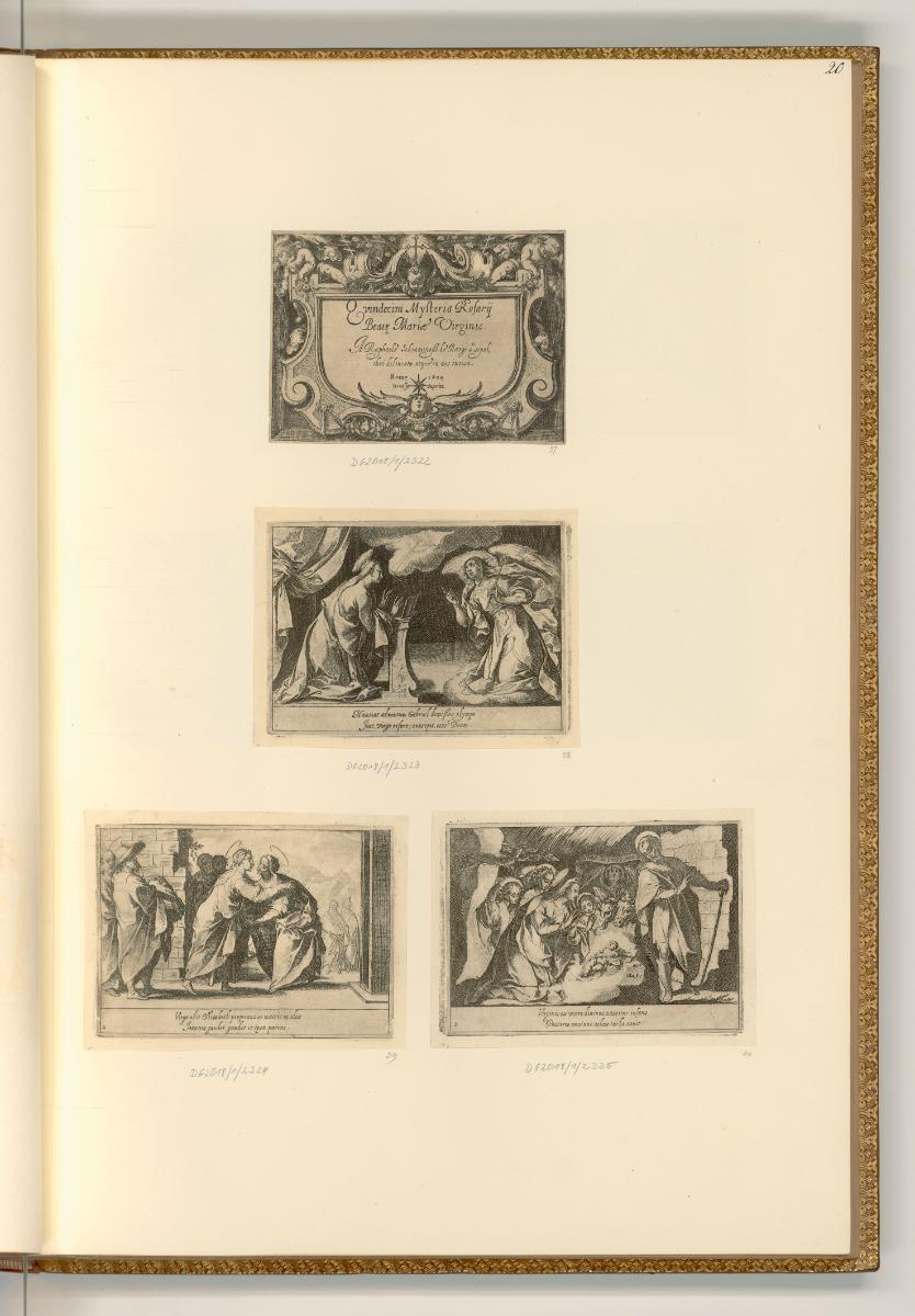 Raffaelle Schiaminossi da Borgo S. Sepolcro., Titelblatt, Quindecim Mysteria Rosarii Beatæ; Die…