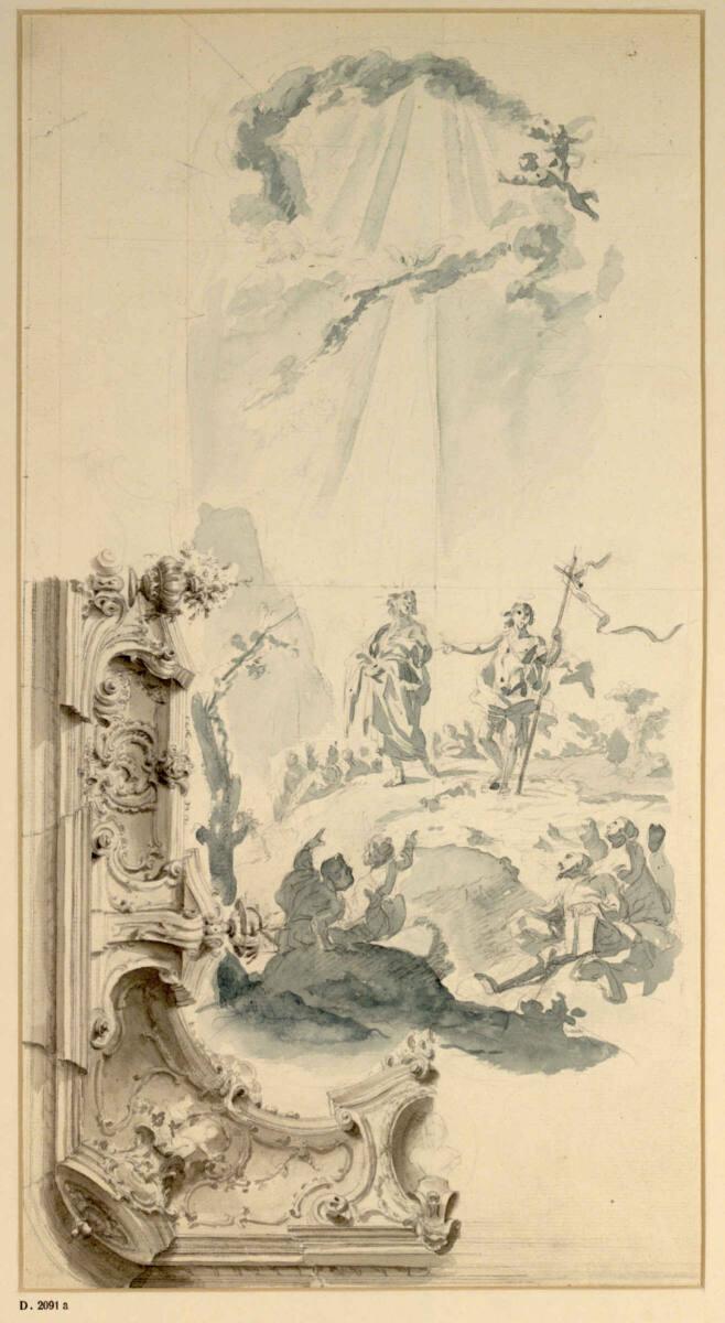 Caspar Franz Sambach, Taufe Christi. Christi und Johannes, Inv. Nr.: 27249
