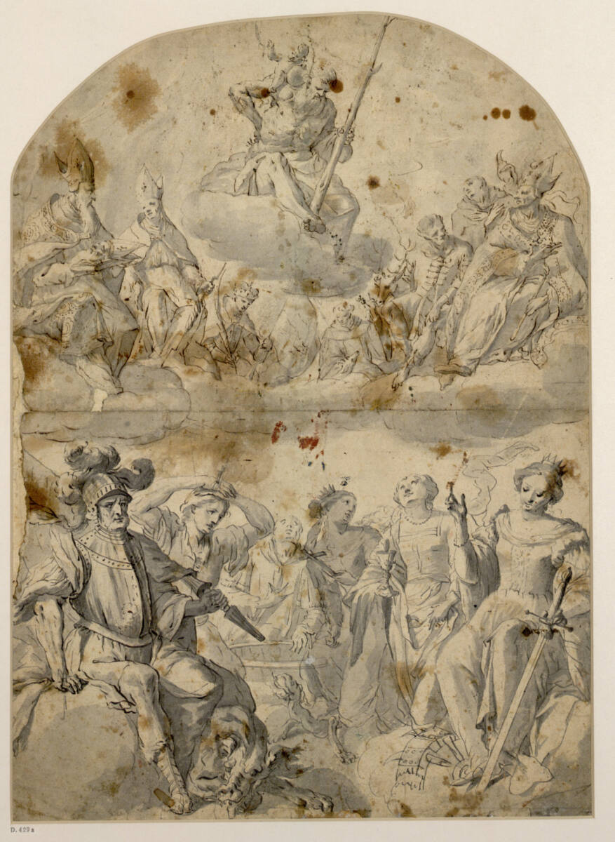Die vierzehn Nothelfer (Entwurf für ein Altarbild), MünchnerMeister