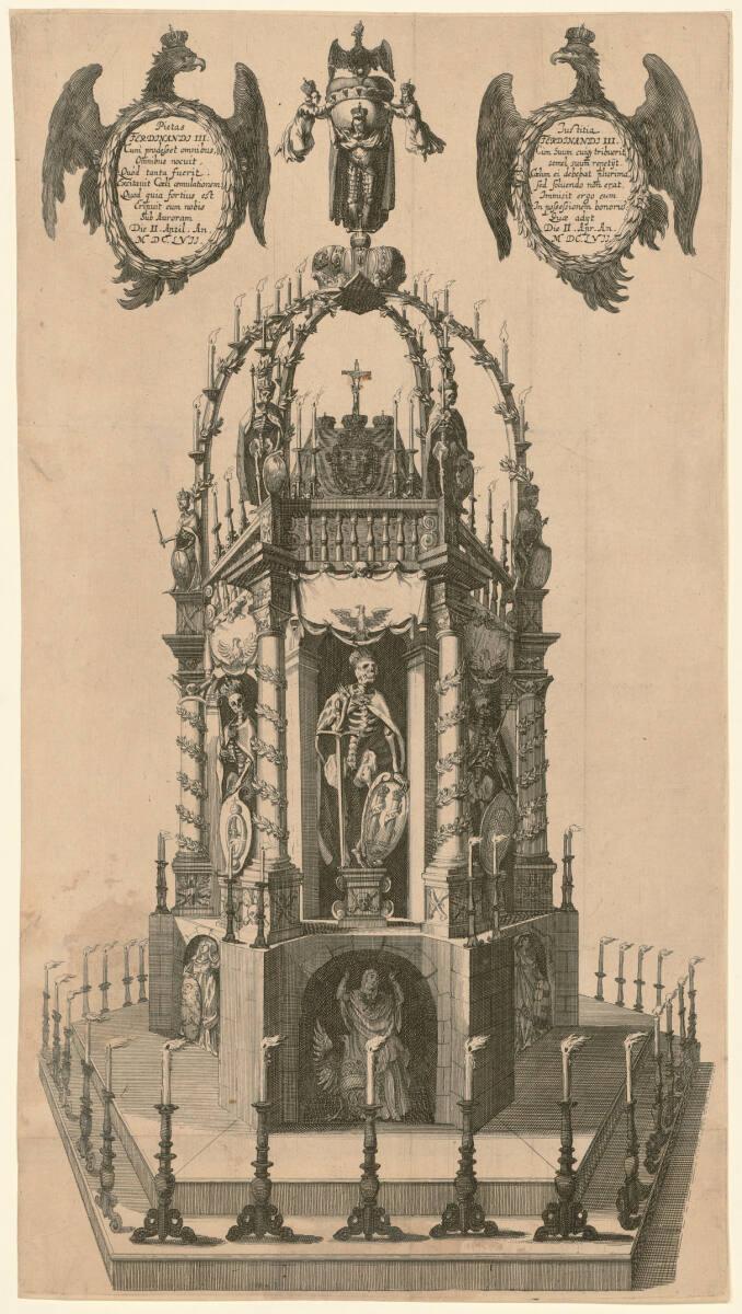 Trauergerüst für Kaiser Ferdinand III. in der Jesuitenkirche (Universitätskirche) in Wien vom 1…