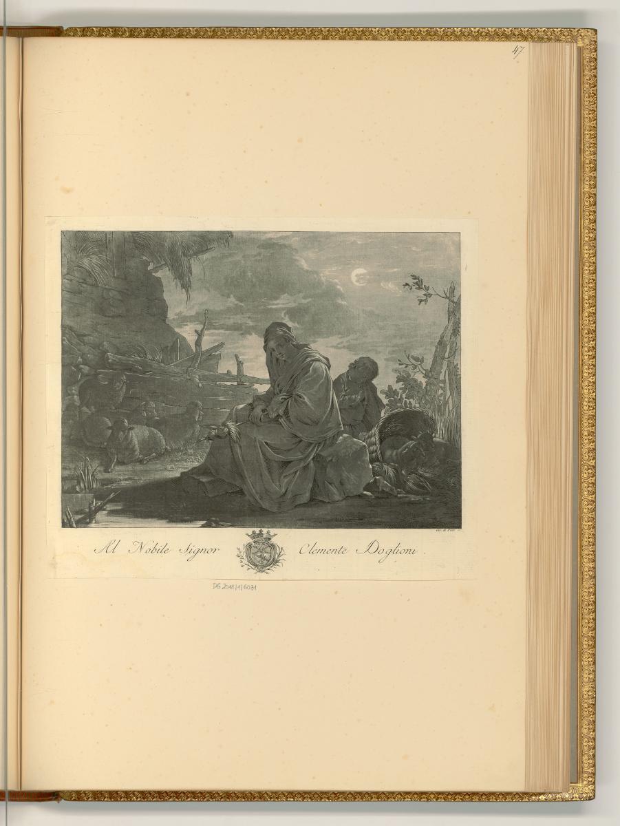 Franc. Londonio; Benigno Bossi; Mauro Tesi, Nachtszene mit Hirten, Inv. Nr.: Italien nach Sekti…