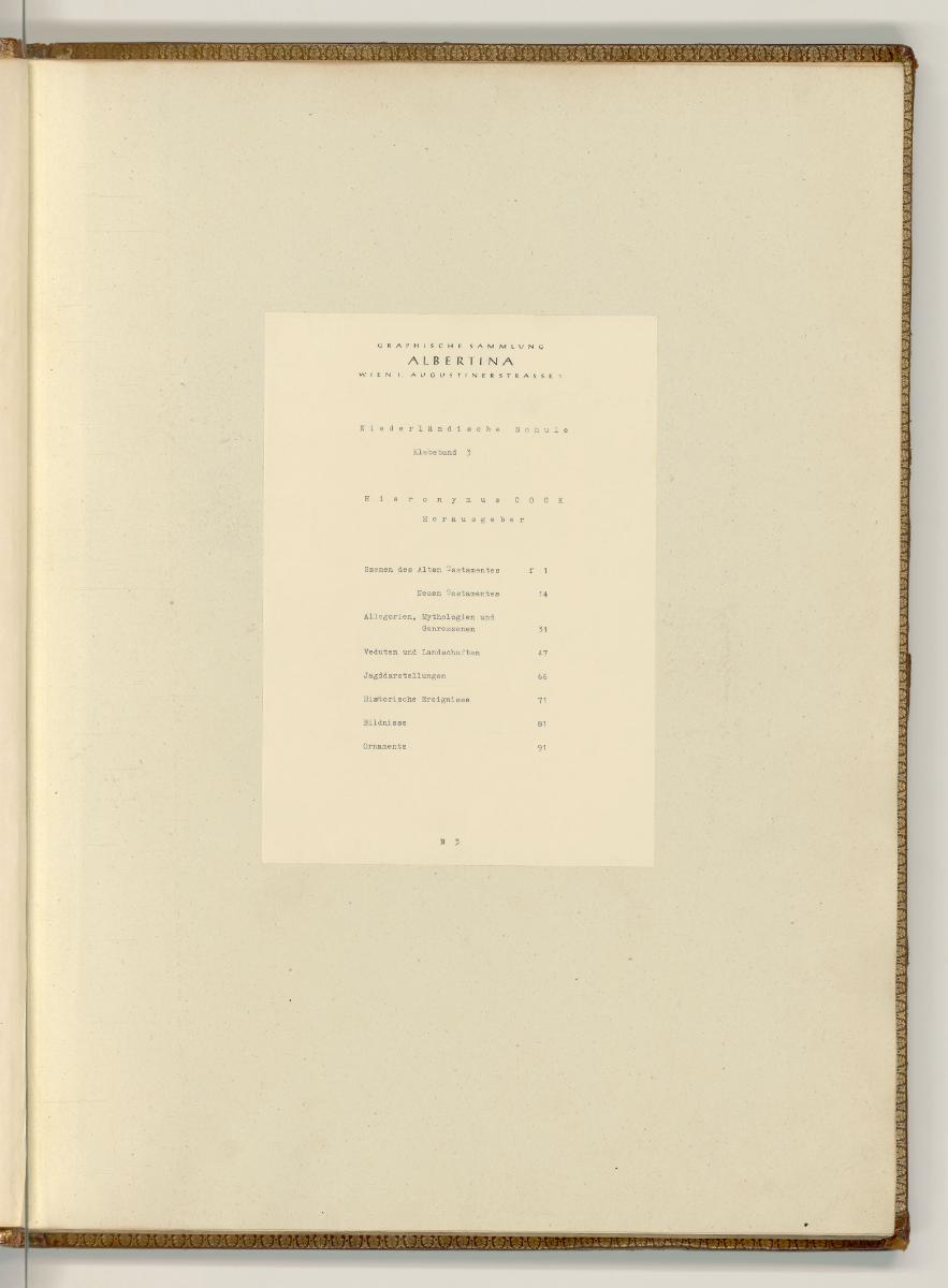 Hieronymus Cock (Verleger), Inhaltsangabe Niederlande Band 3, Inv. Nr.: Niederlande nach Sektio…