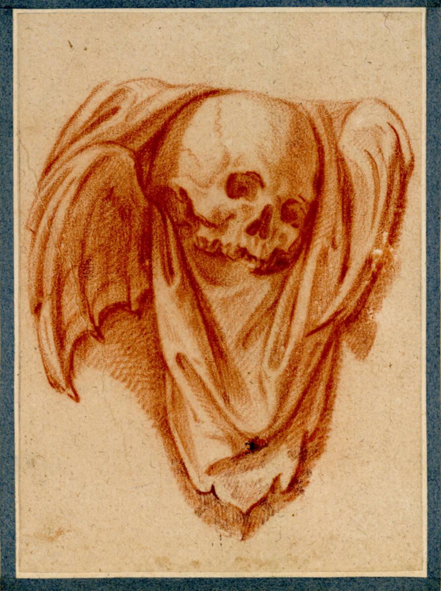 Sébastien Le Clerc (le Vieux), Studie eines Totenkopfes, Inv. Nr.: 27694