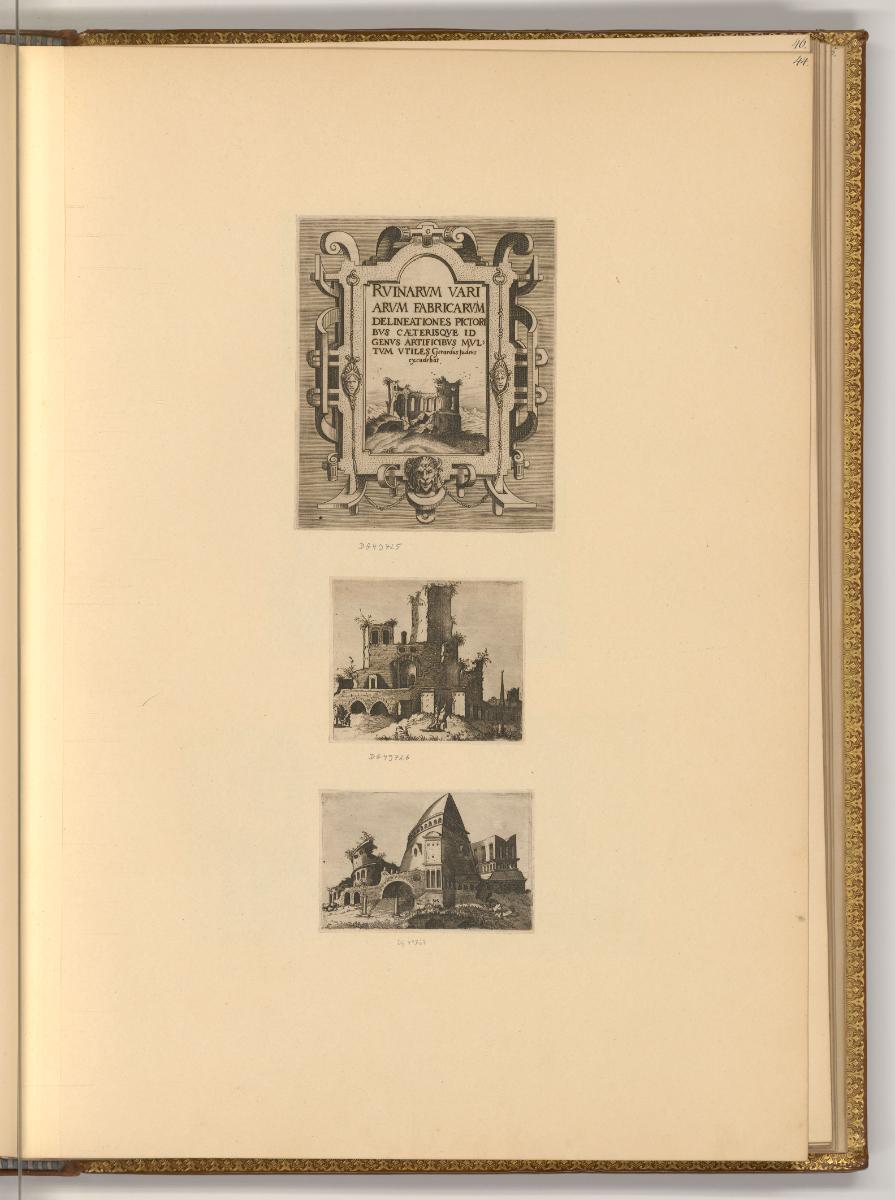 Corneille Matsis. Labert Suterman dit Suavius. Jean et Lucas de Deutecom., Titelblatt, Ruinarum…