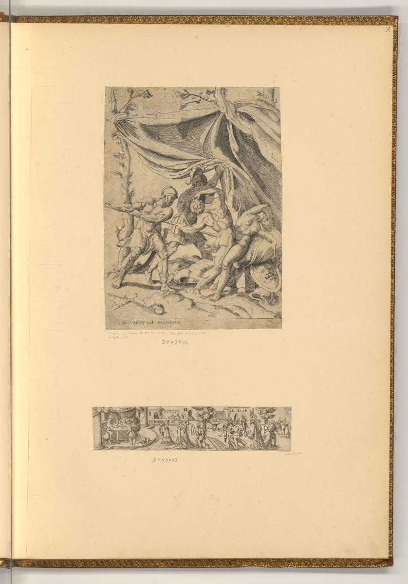 Cornelis, Balthasar et Jacob Bos
, Phinees tötet Zambri und Cozbi mit einer Lanze; Das Fest de…