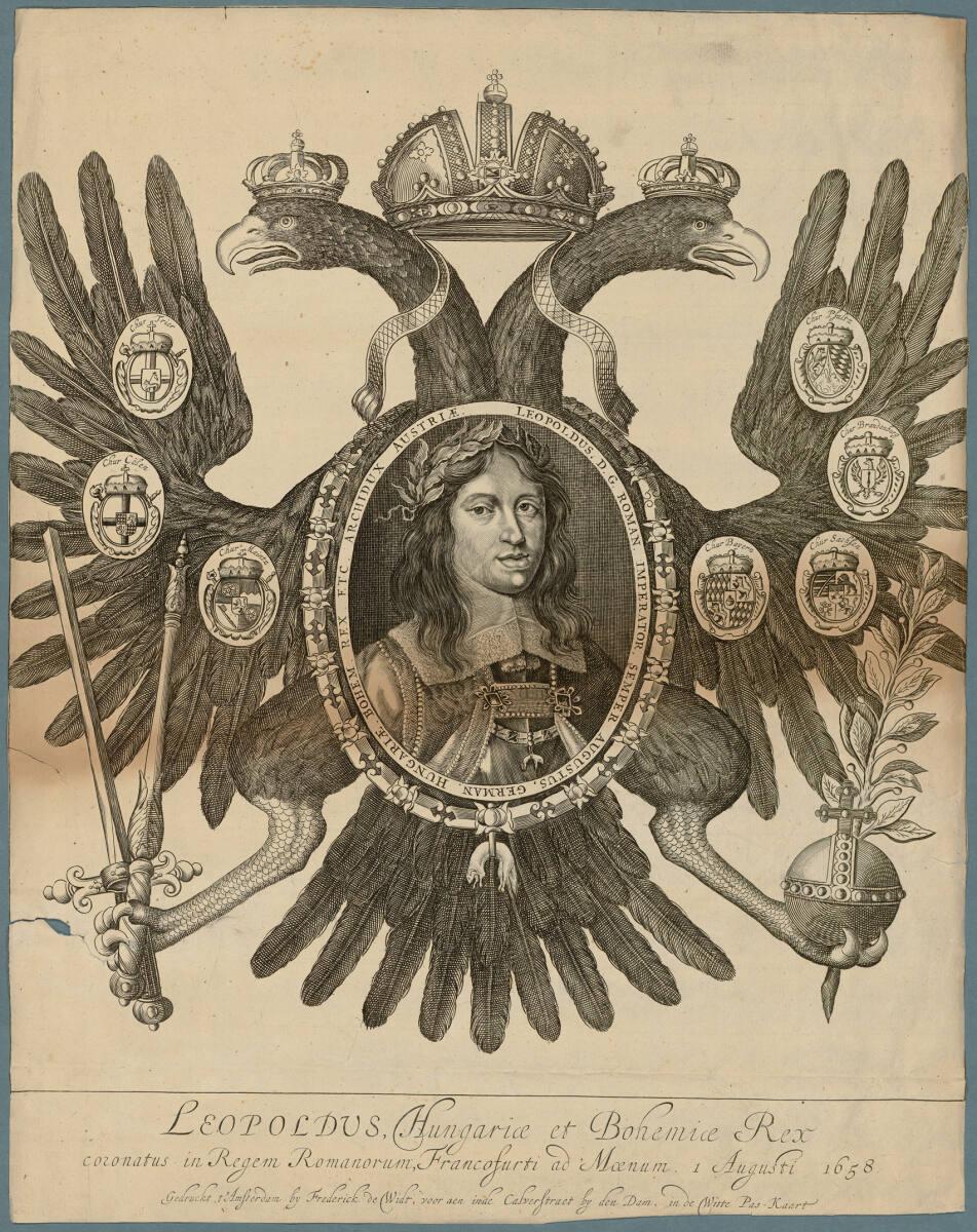 Anonym, Wappenemblem zur Kaiserkrönung von Leopold I. in Frankfurt am Main am 1. August 1658 (D…