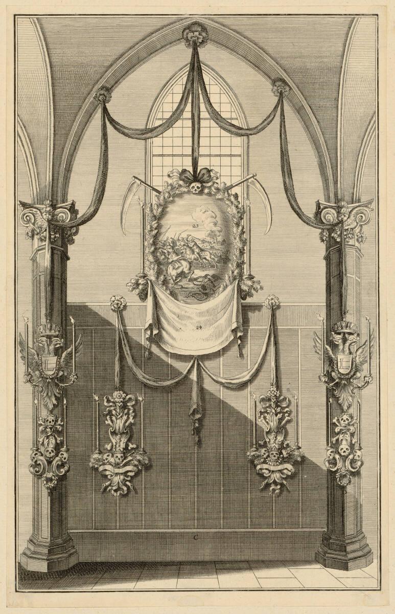 Anonym, Trauerdekoration für Kaiser Leopold I. in der Augustinerkirche in Wien vom 8. bis 10. J…