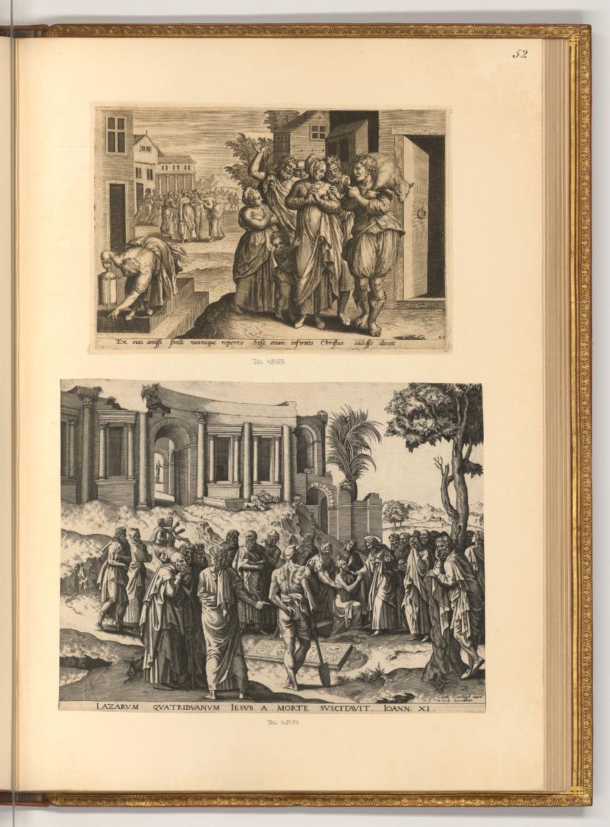 Hans Collaert, Die Auferweckung des Lazarus; Das Gleichnis vom verlorenen Schaf 
, Inv. Nr.: H…