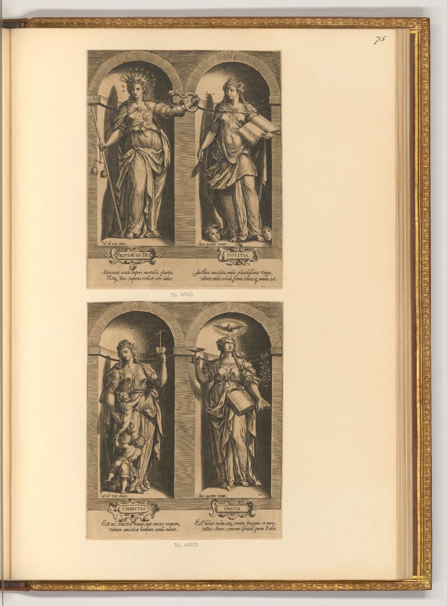 Hans Collaert, Die Tugenden, allegorische Nischenfiguren, Inv. Nr.: Holland nach Sektionen I/9,…