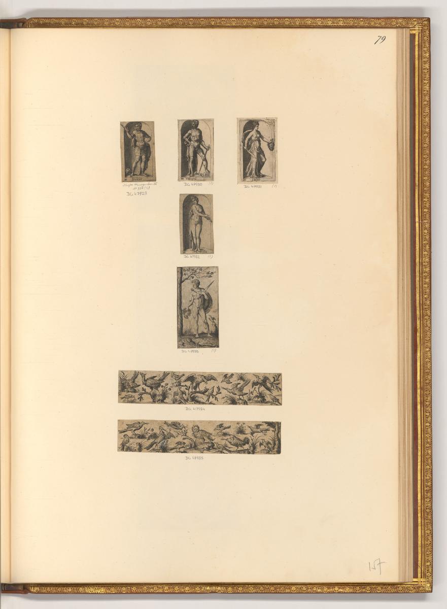 Hans Collaert, Nischenfiguren aus der Mythologie und dem Alten Testament; Fries mit Tieren, Inv…