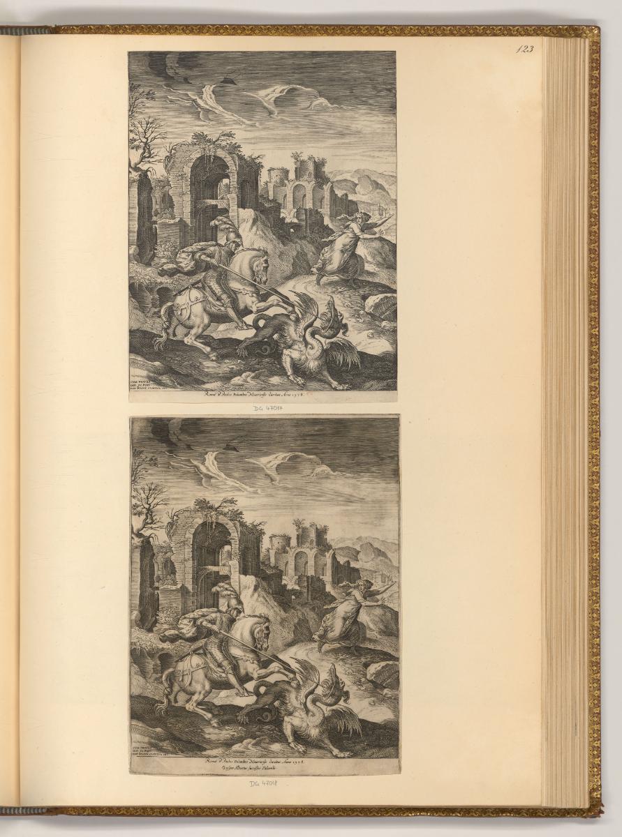 Cornelis Cort, Hl. Georg tötet den Drachen, Inv. Nr.: Holland nach Sektionen I/10, H/I/10/123