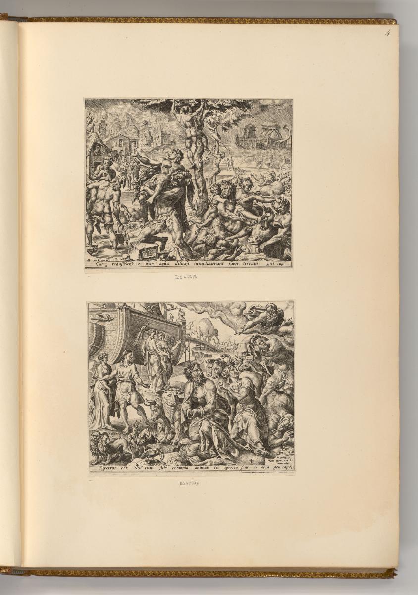 Cornelis Cort, Die Sintflut; Noah dankt Gott für die Befreiung der Arche, Inv. Nr.: Holland nac…