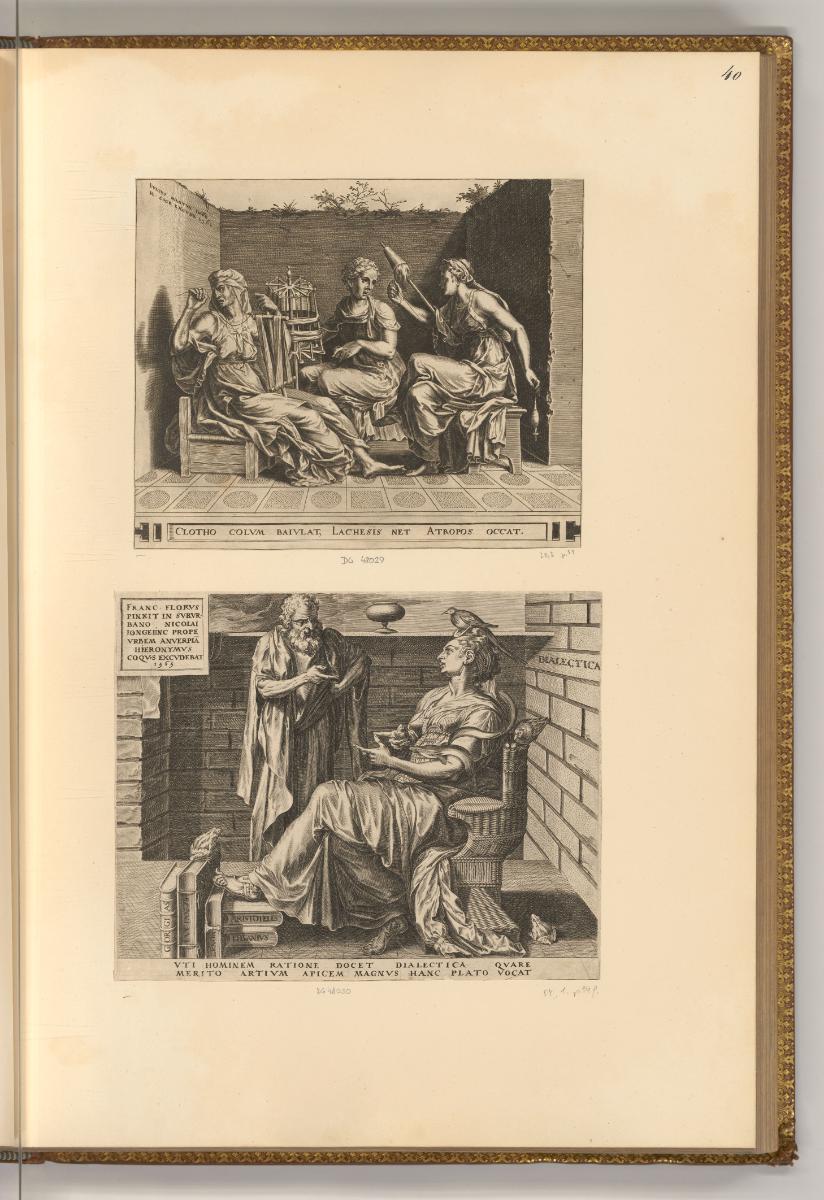 Cornelis Cort, Die drei Parzen; Dialectica, Inv. Nr.: Holland nach Sektionen I/10, H/I/10/40