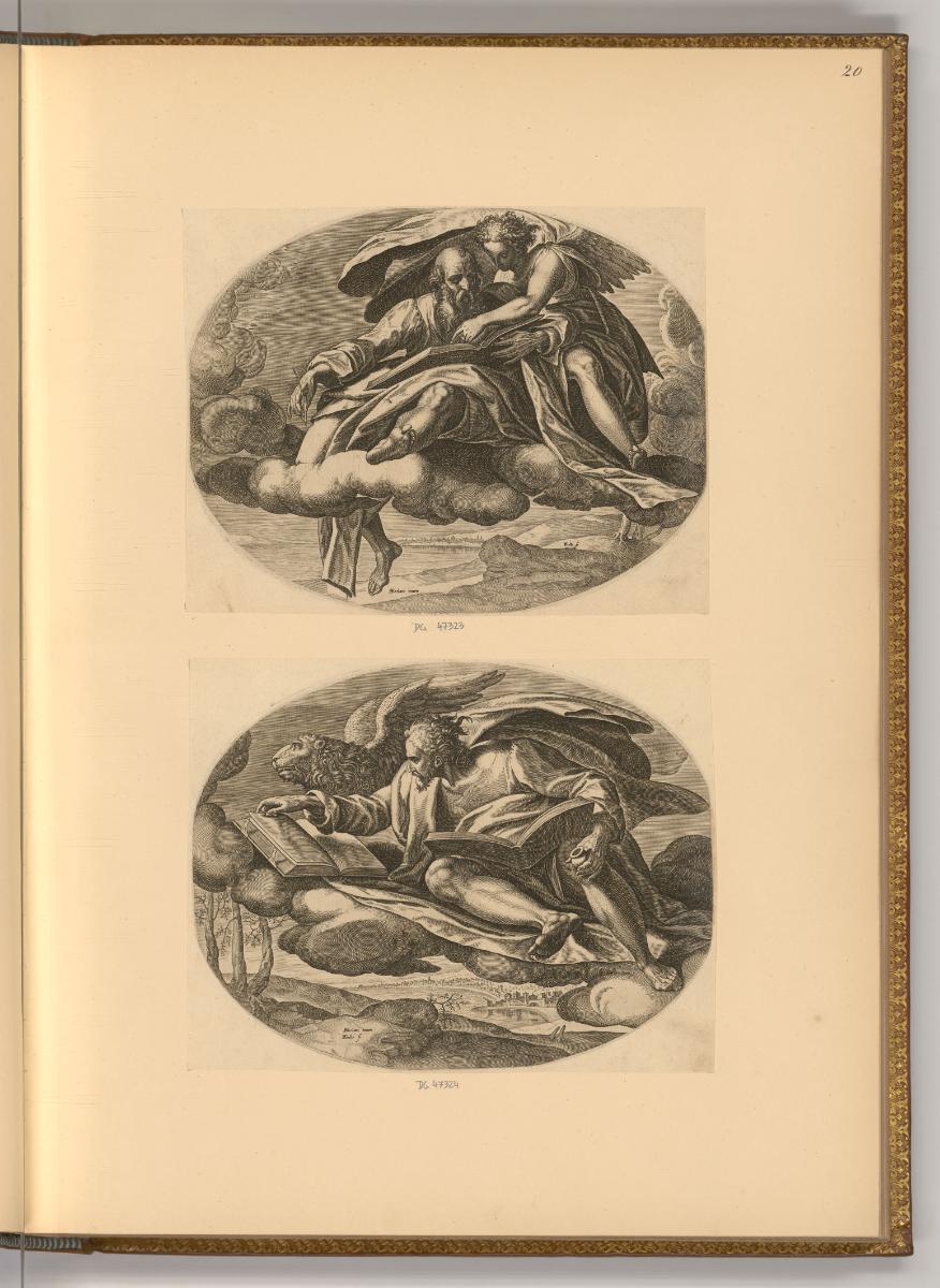 Philippe Galle Vol. II., Die vier Evangelisten auf Wolken, Inv. Nr.: Holland nach Sektionen I/1…