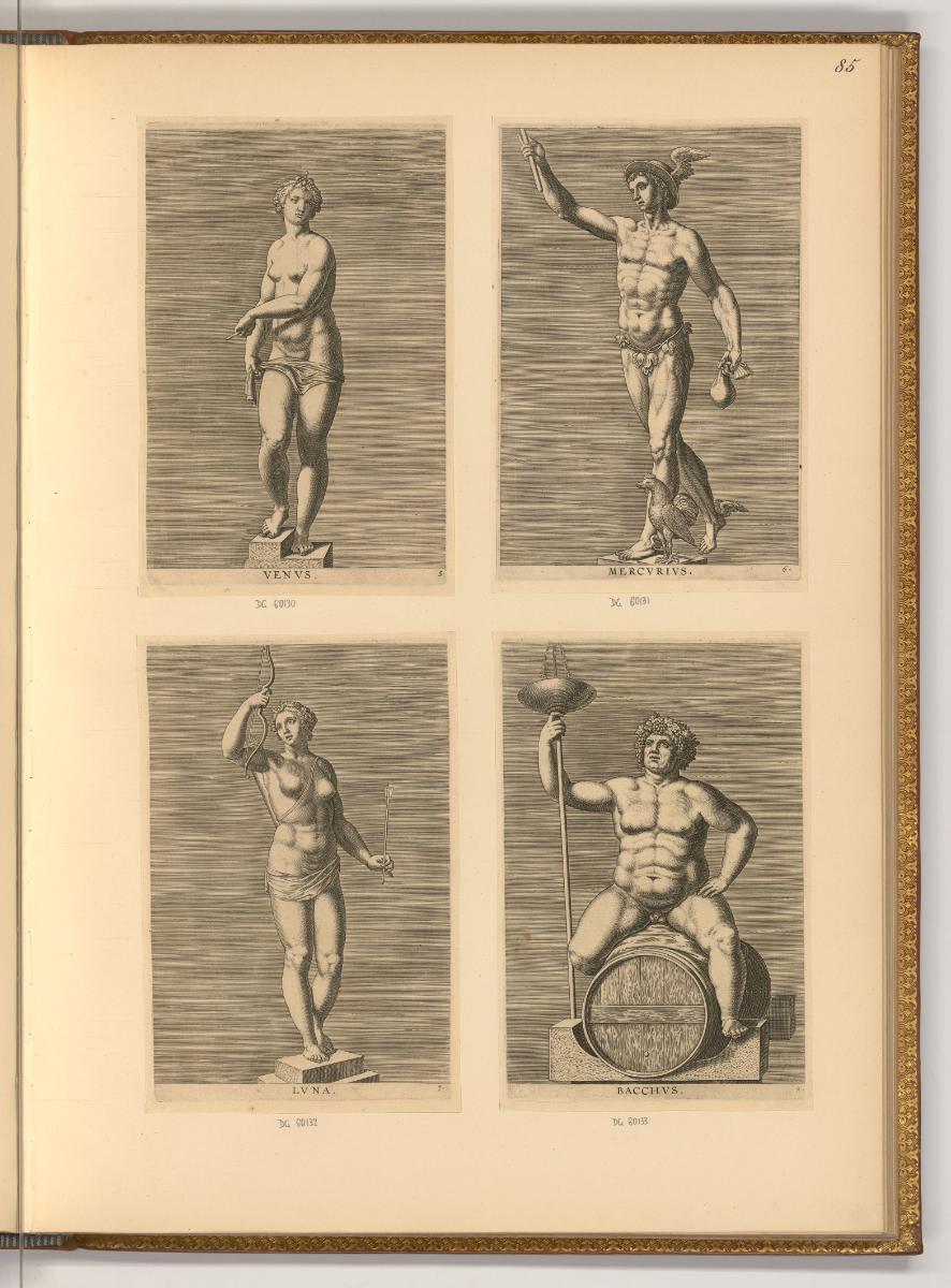 Philippe Galle Vol. II., Die sieben Planeten und Bacchus als Statuen, Inv. Nr.: Holland nach Se…