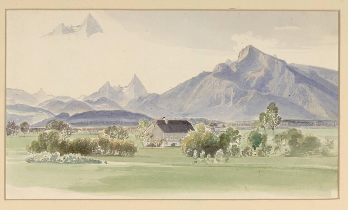 Hans Hueber, Salzburger Landschaft mit dem Watzmann, Inv. Nr.: 27985