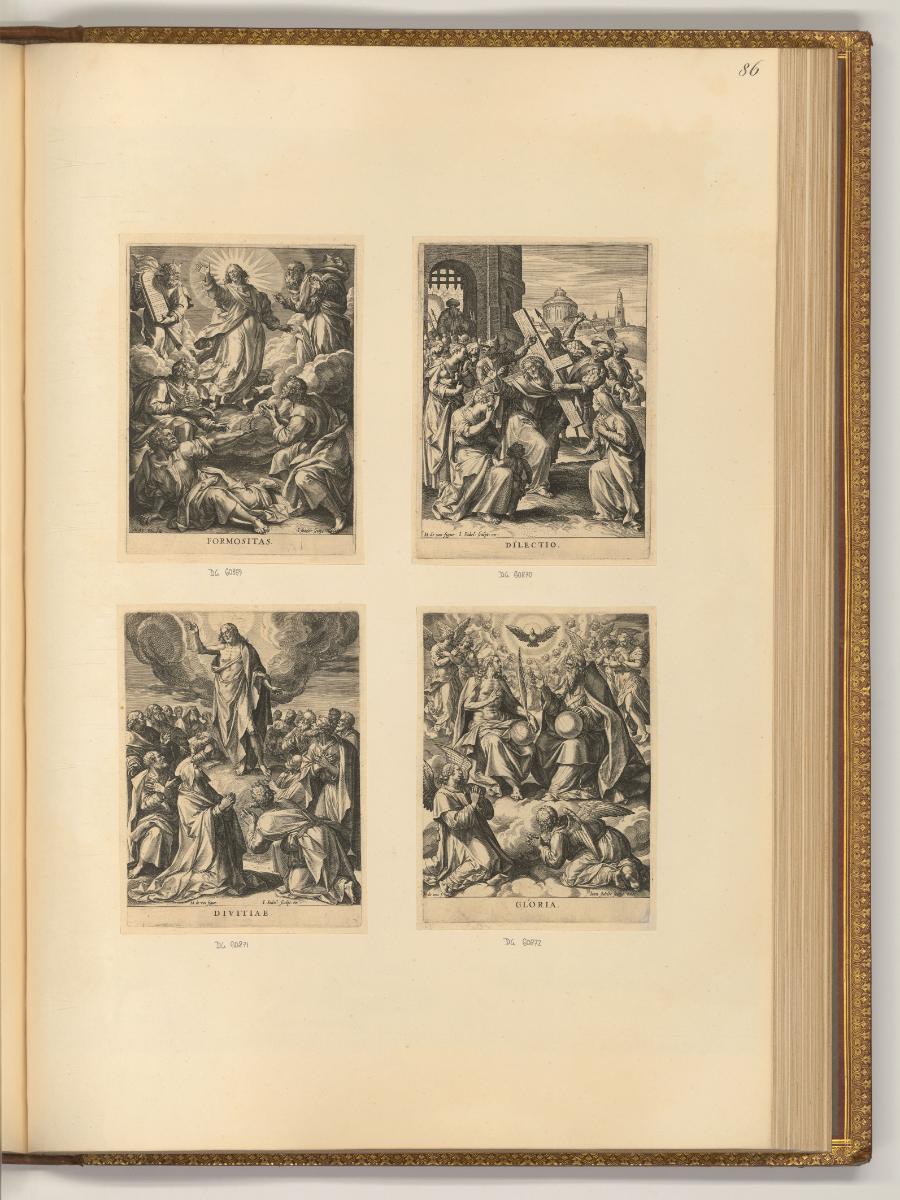 Jean Sadeler, Allegorische Darstellung, die Tugenden Christi, Inv. Nr.: Holland nach Sektionen …
