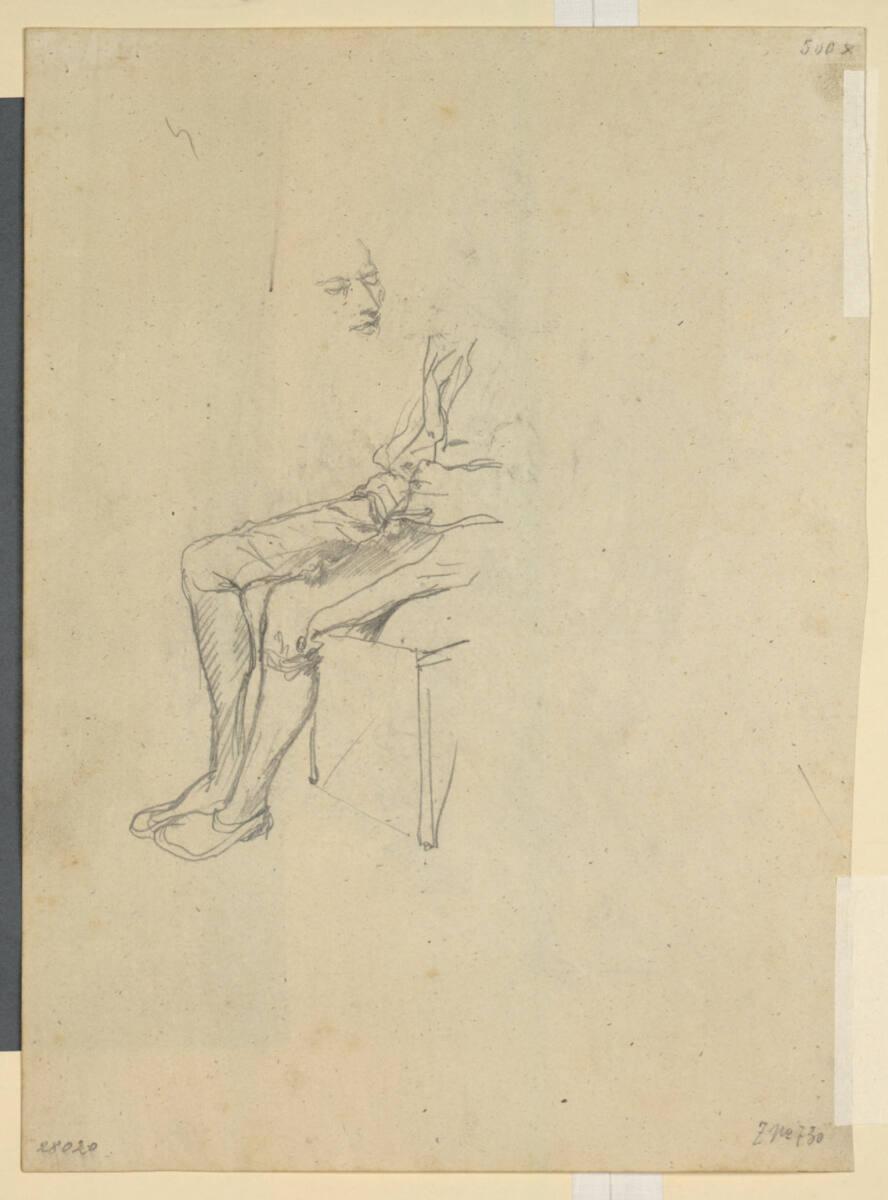 Carl Meyer, Studie eines sitzenden Mannes, Inv. Nr.: 28020v