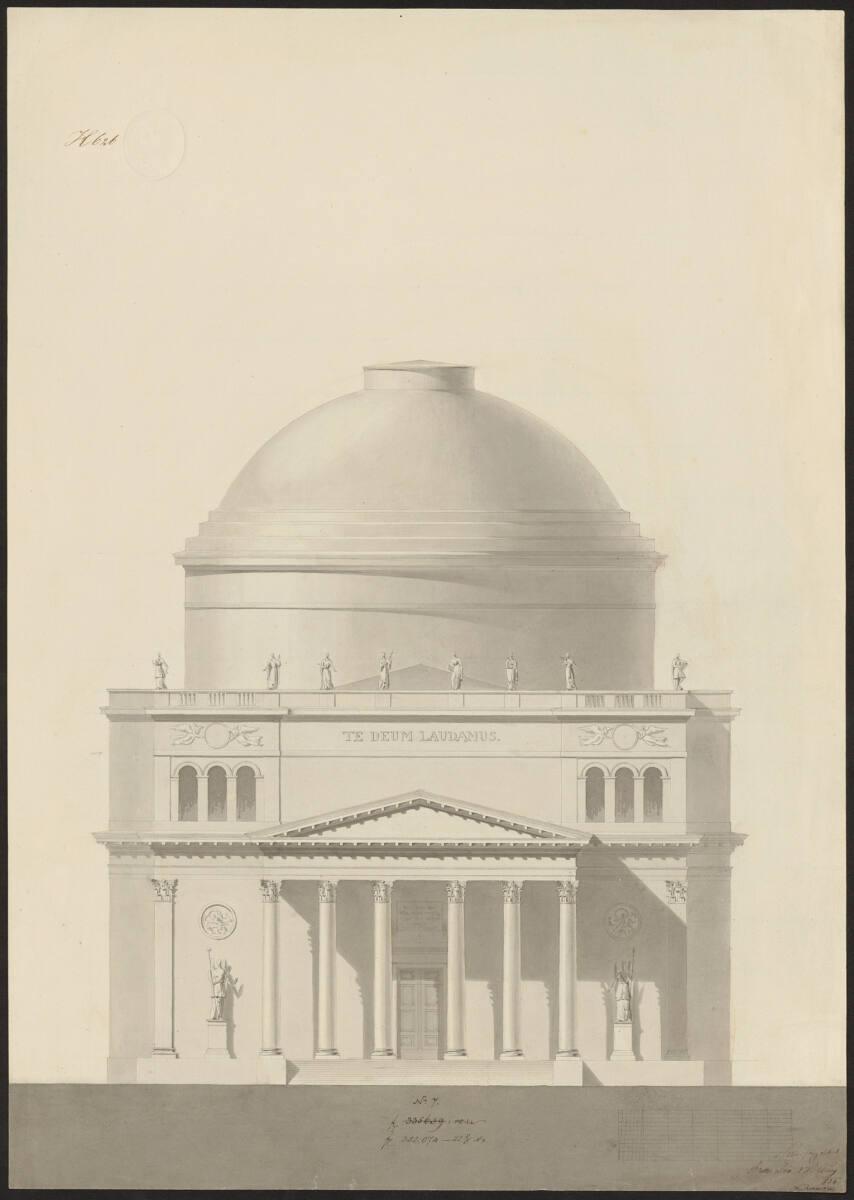 Esztergom (deutsch Gran), Kathedrale, Alternativentwurf Nr. 7, Ansicht, Inv. Nr.: AZ7940