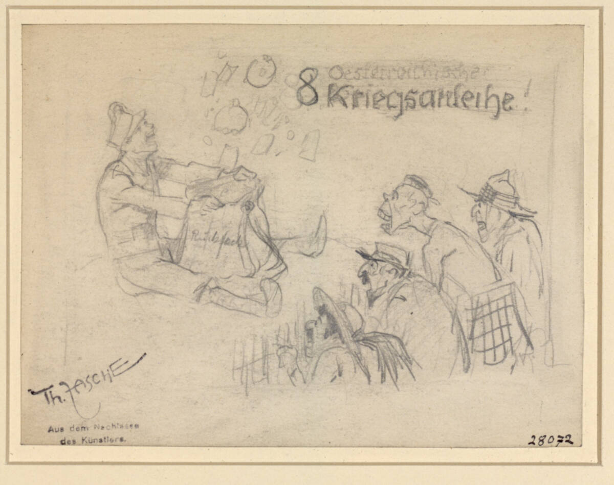 Entwurf für ein Plakat der achten österreichischen Kriegsanleihe, Theodor Zasche