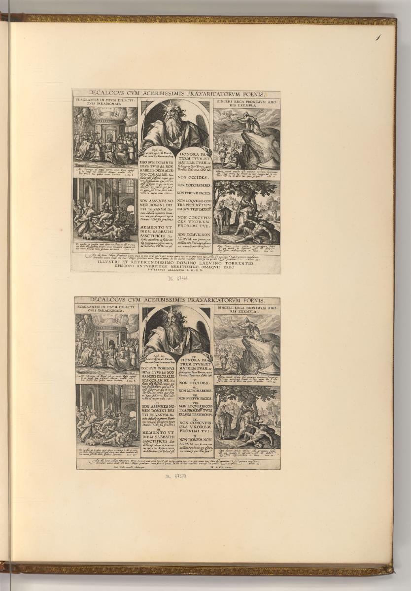 Adrien et Iean Collaert Vol. I., Titelblatt, Decalogus Cum Acerbissimis Praevaricatorum Poenis,…