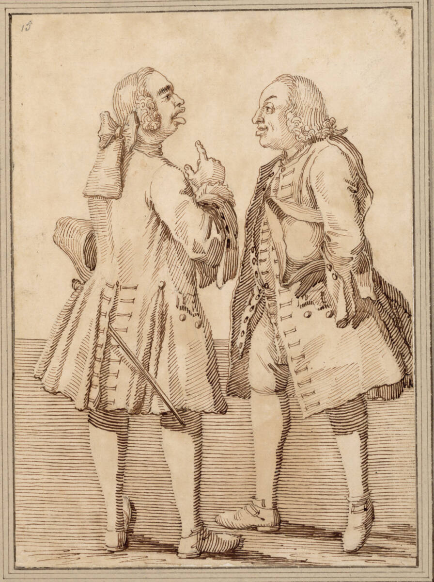 Der Marchese Ceva und Monsignore Molinari im Gespräch, Pier Leone Ghezzi