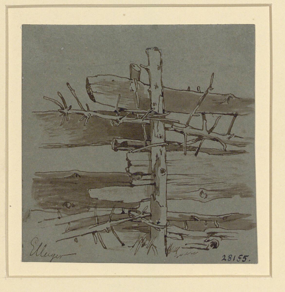 Eduard Unger, Studie eines Zaunes, Inv. Nr.: 28155