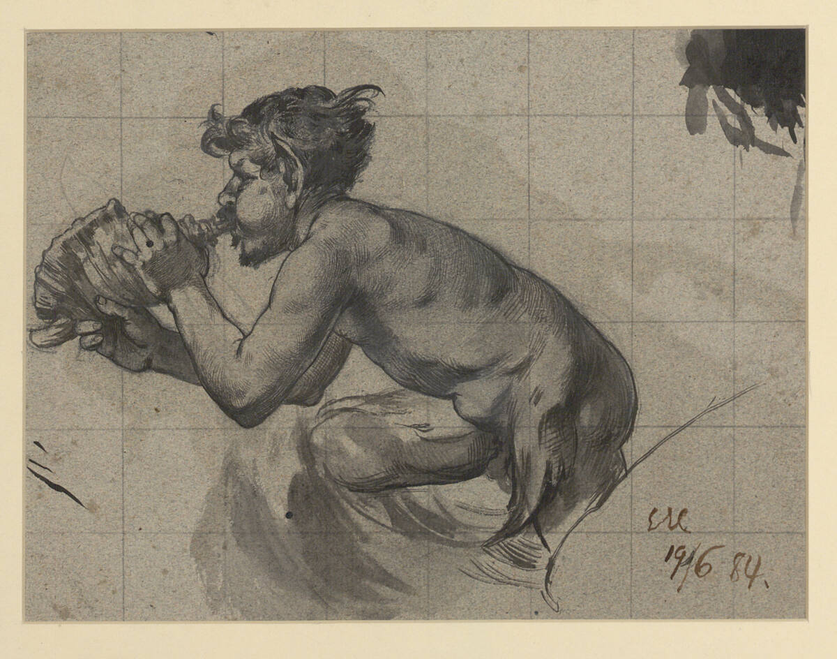 Muschelblasender Triton nach links, Eduard Unger, 1884
