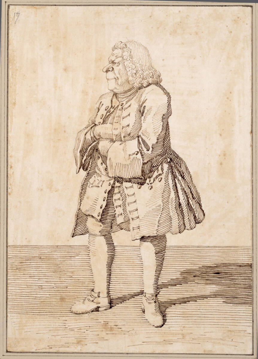 Giovanni Battista Bonsanti, Kammerdiener des Vogtes Paolo Colonna di Sciarra, nach links schreitend, Pier Leone Ghezzi