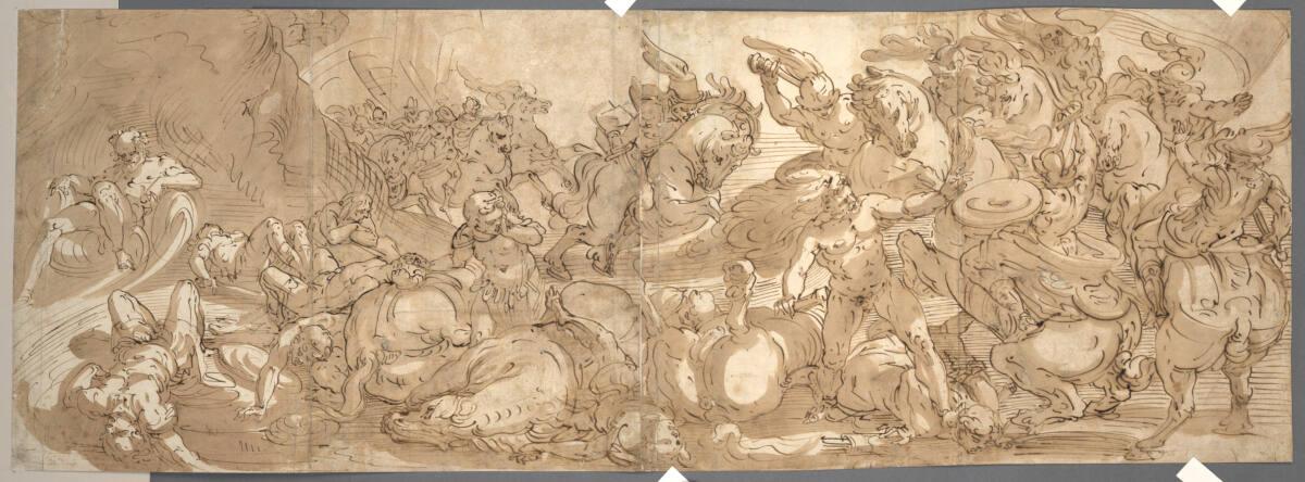Luca Cambiaso, Reiterschlacht zwischen Römern und Galliern (Fries), Inv. Nr.: 28210
