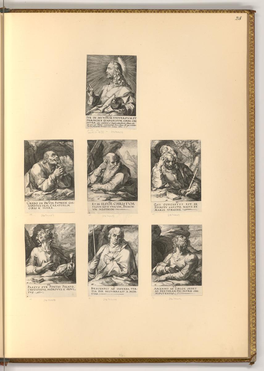 Hendrik Goltzius. Pièces composée et gravées par lui meme. Vol. I., Christus, die zwölf Apostel…