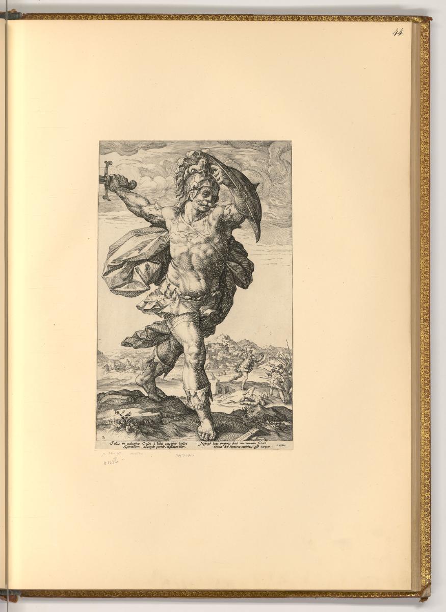 Hendrik Goltzius. Pièces composée et gravées par lui meme. Vol. I., Die römischen Heroen (Alleg…