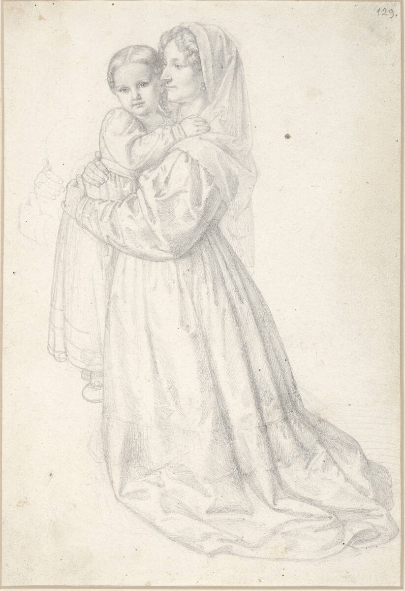 Bildnis der Baronin Elisabeth Haxthausen und ihres Töchterchens Maria, Joseph Ernst Tunner, 1832