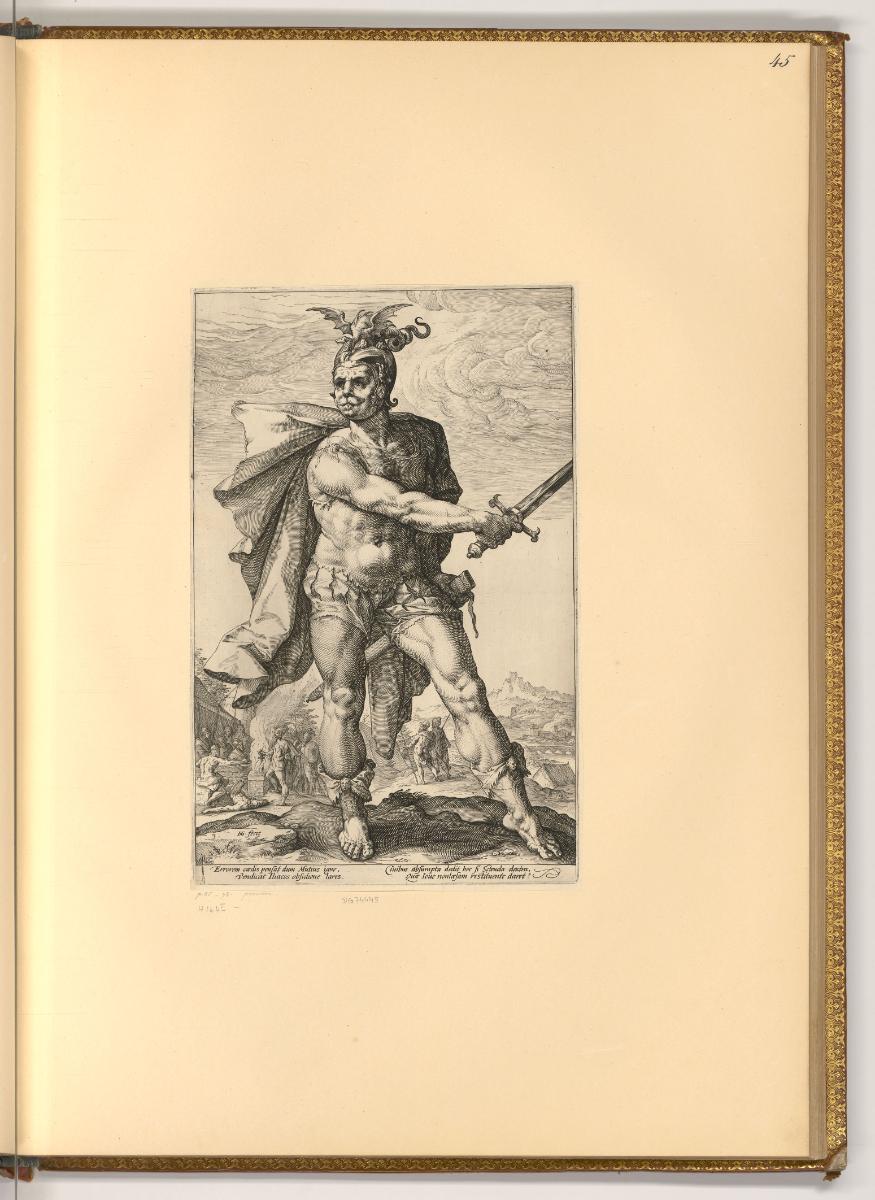 Hendrik Goltzius. Pièces composée et gravées par lui meme. Vol. I., Die römischen Heroen (Alleg…