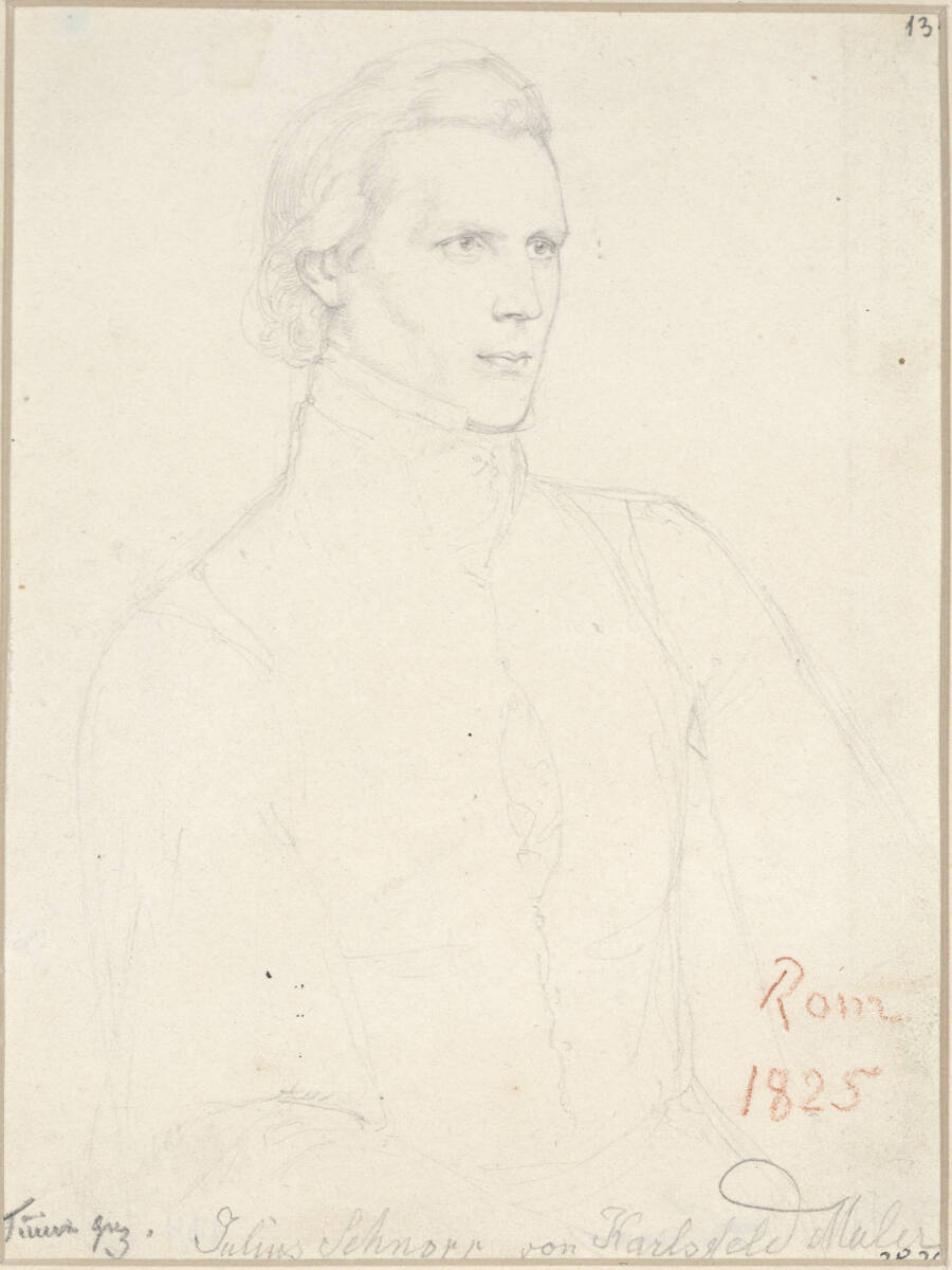 Bildnis des Malers Julius Schnorr von Carolsfeld, Joseph Ernst Tunner, 1825