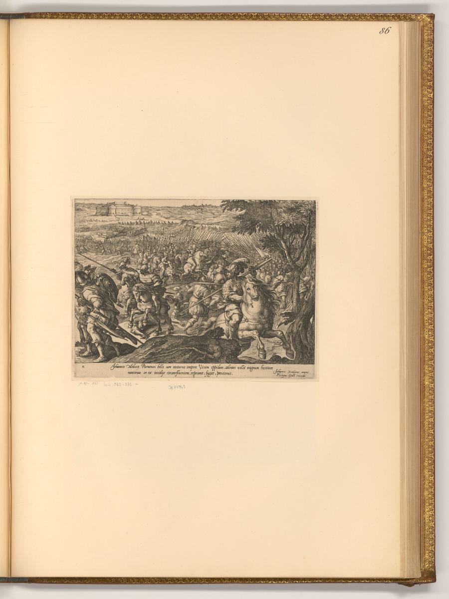 Hendrick Goltzius Vol. II., Giovanni de Medici wurde besiegt, Inv. Nr.: Holland nach Sektionen …