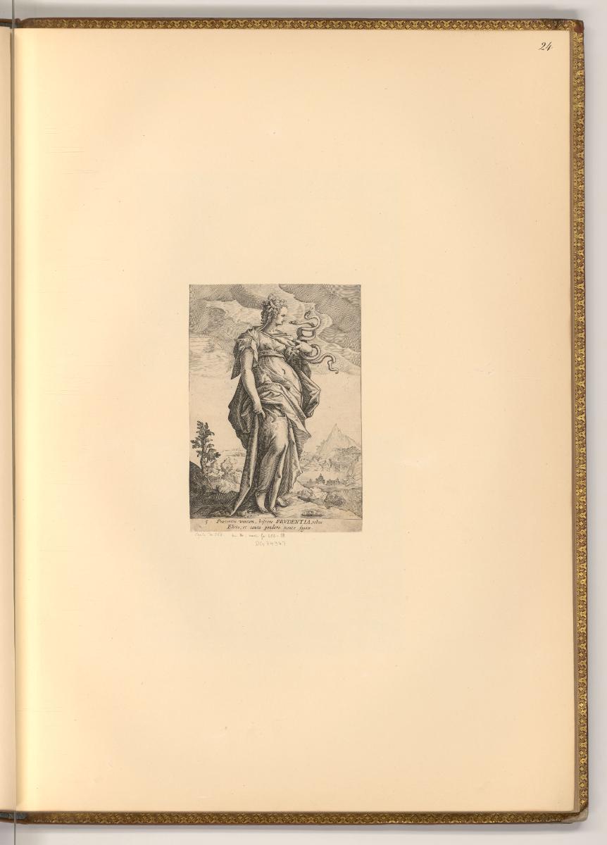 Hendrik Goltzius. Pièces par différents graveurs anonimes. Vol III., Prudentia, Inv. Nr.: Holla…