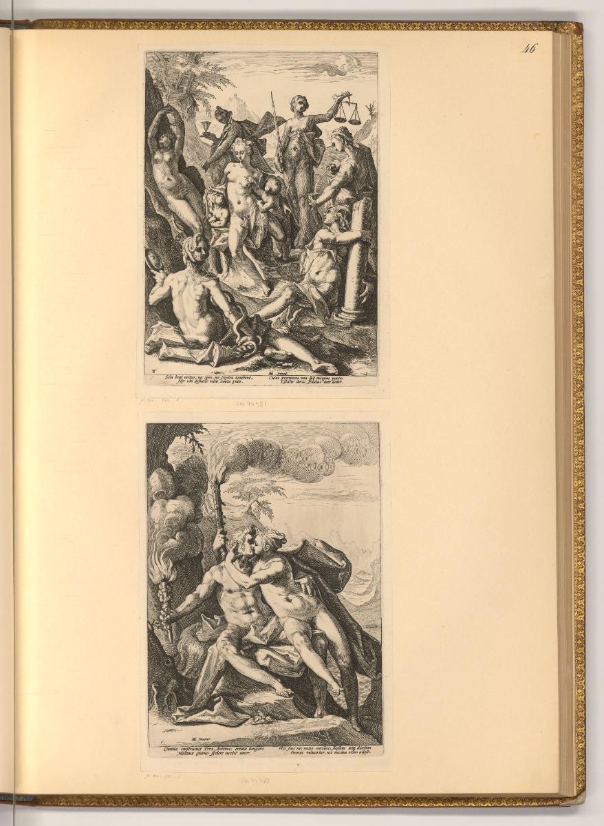 Hendrik Goltzius. Pièces par différents graveurs anonimes. Vol III., Mythologische und allegori…