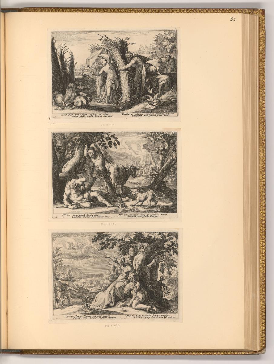 Hendrik Goltzius. Pièces par différents graveurs anonimes. Vol III., Ovids Metamorphosen, Inv. …