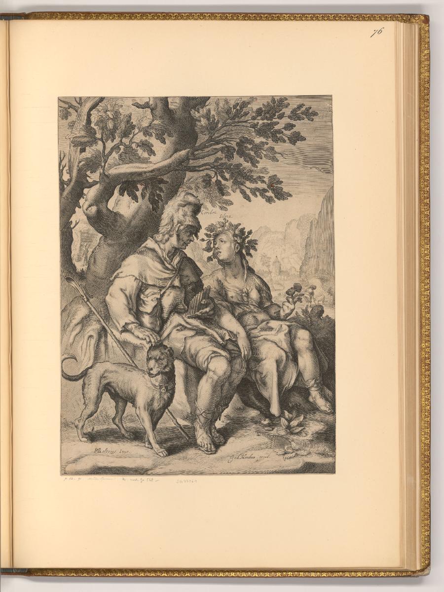 Hendrik Goltzius. Pièces par différents graveurs anonimes. Vol III., Corydon und Sylvia, Inv. N…