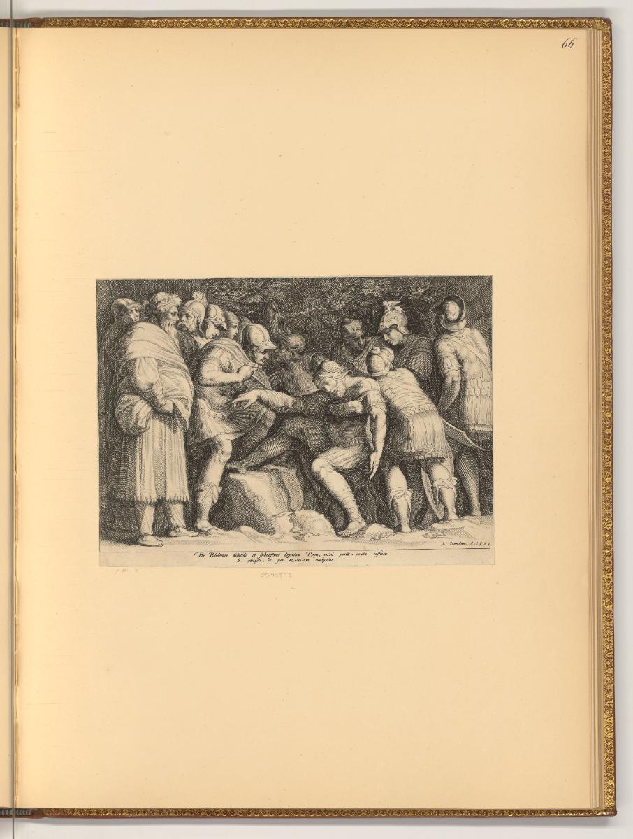 Jan Pietersz. Saenredam, Der verwundete Scipio wird von seinen Söhnen vom Schlachtfeld getragen…