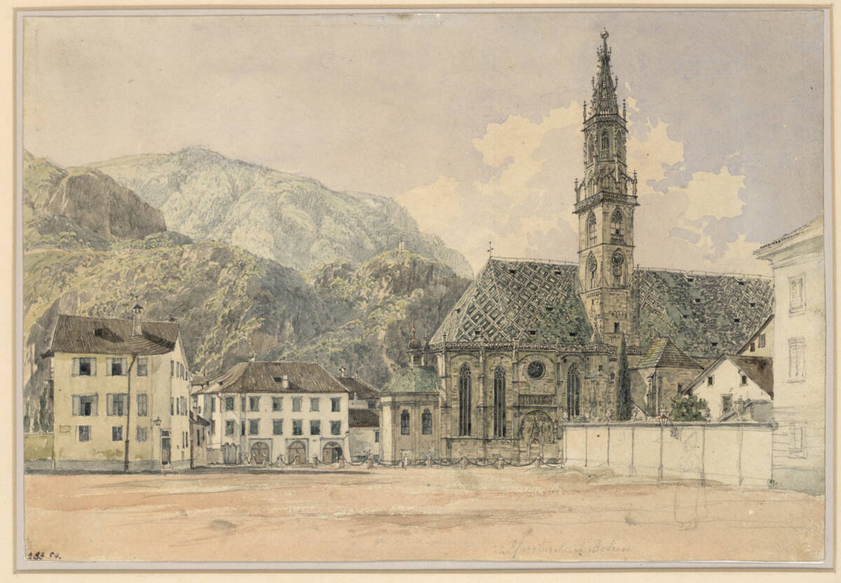 Ansicht des Waltherplatzes in Bozen, Rudolf von Alt