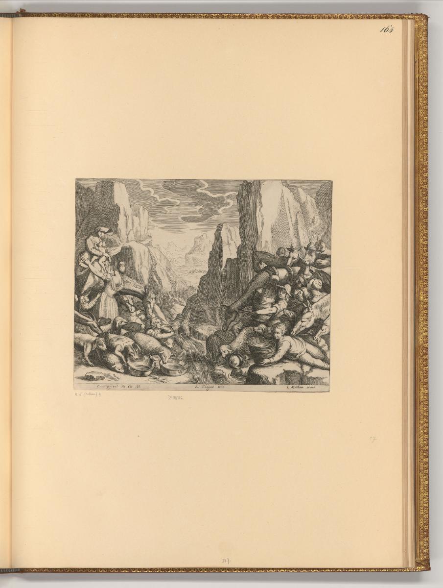 Jacques Matham. Pièces composées et gravées par lui meme., Moses schlägt Wasser aus dem Fels, I…
