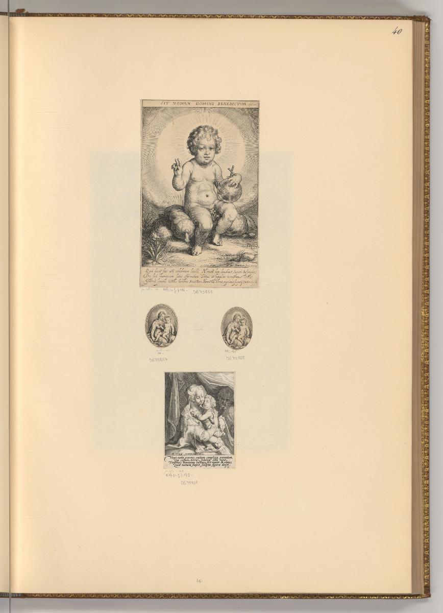 Jacques Matham. Pièces composées et gravées par lui meme., Das Christuskind mit der Weltkugel; …