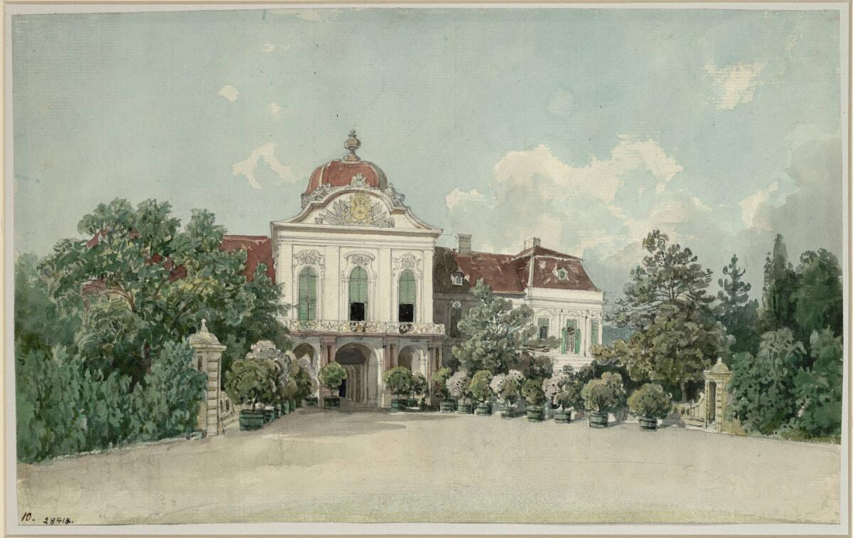 Thomas Ender, Einfahrt von Schloß Gödöllö, Inv. Nr.: 28414