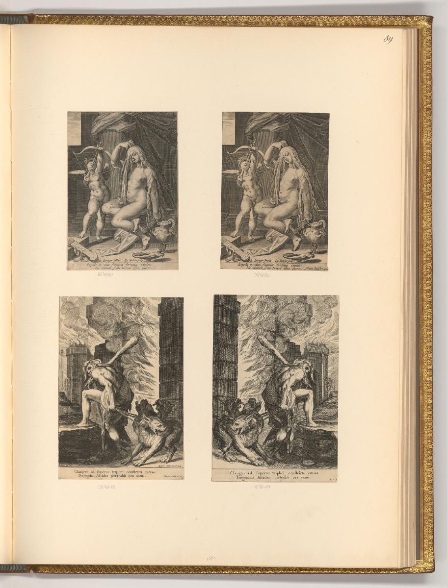 Gilles Sadeler Vol. I., Venus kämmt ihr Haar; Herkules und Cerberus, Inv. Nr.: Holland nach Sek…