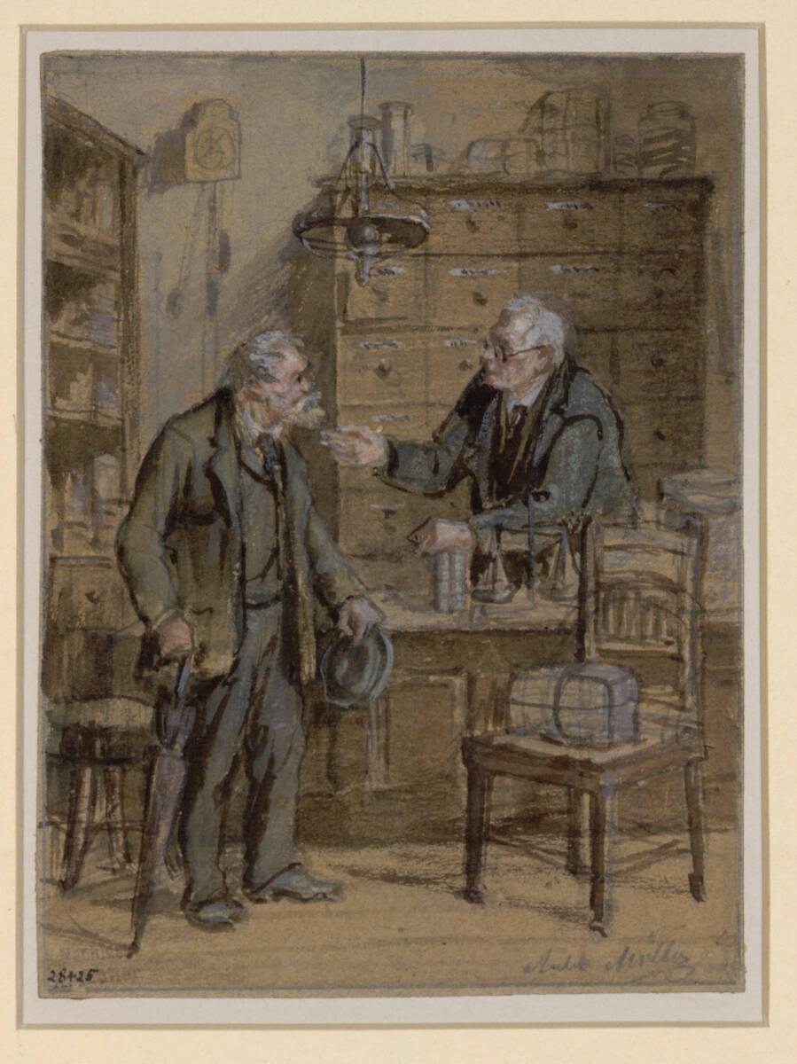 Anton Müller, Beim Apotheker, Inv. Nr.: 28425