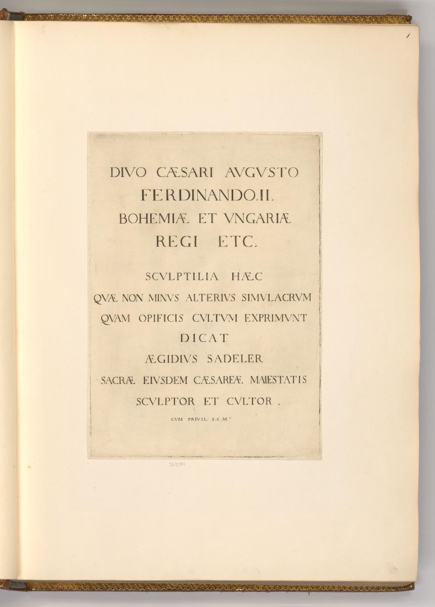 Gilles Sadeler. Vol. II., Titelblatt und Dedikation, Inv. Nr.: Holland nach Sektionen I/42, H/I…