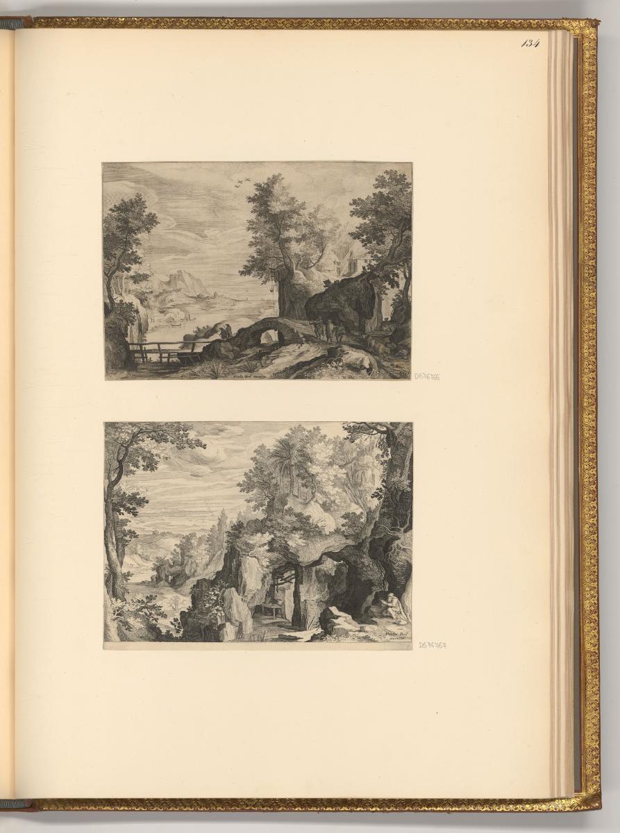 Gilles Sadeler. Vol. II., Landschaft am Wasser mit Hirten; Felsenlandschaft, Inv. Nr.: Holland …