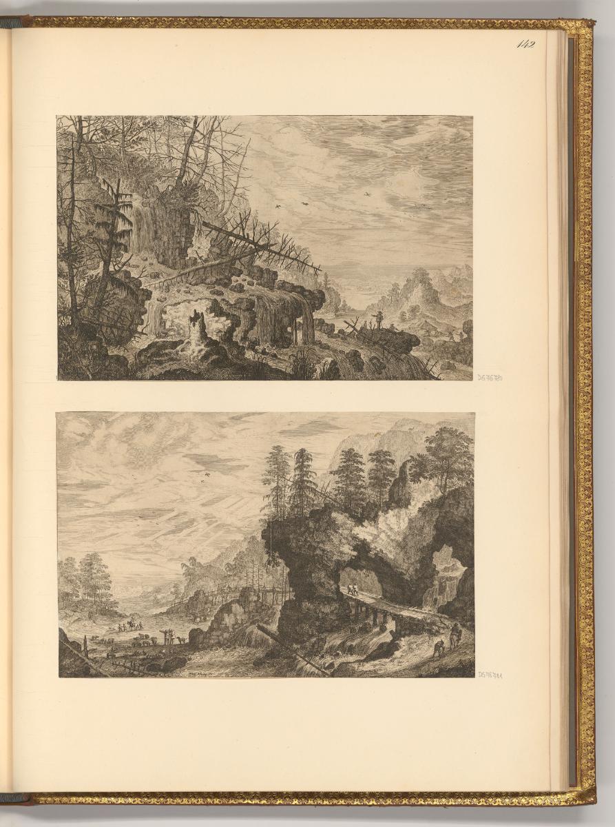 Gilles Sadeler. Vol. II., Felsenlandschaften mit Wasserfall, Inv. Nr.: Holland nach Sektionen I…